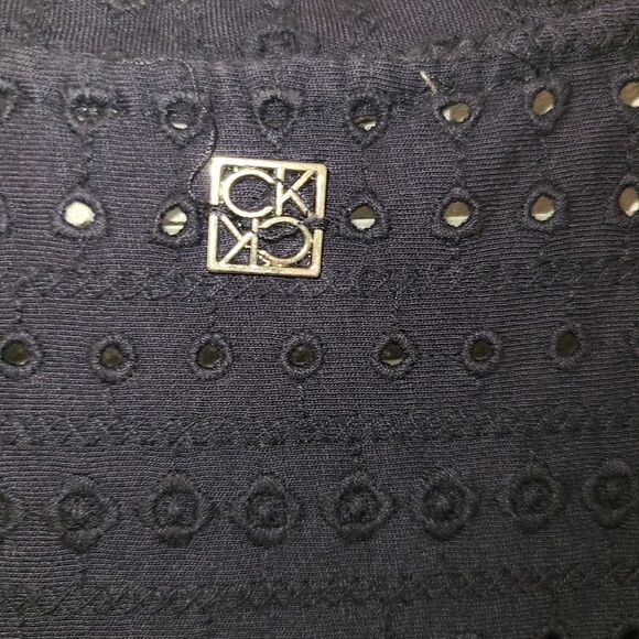 Calvin Klein Navy Blue Eyelet Dress - Picture 5 of 6